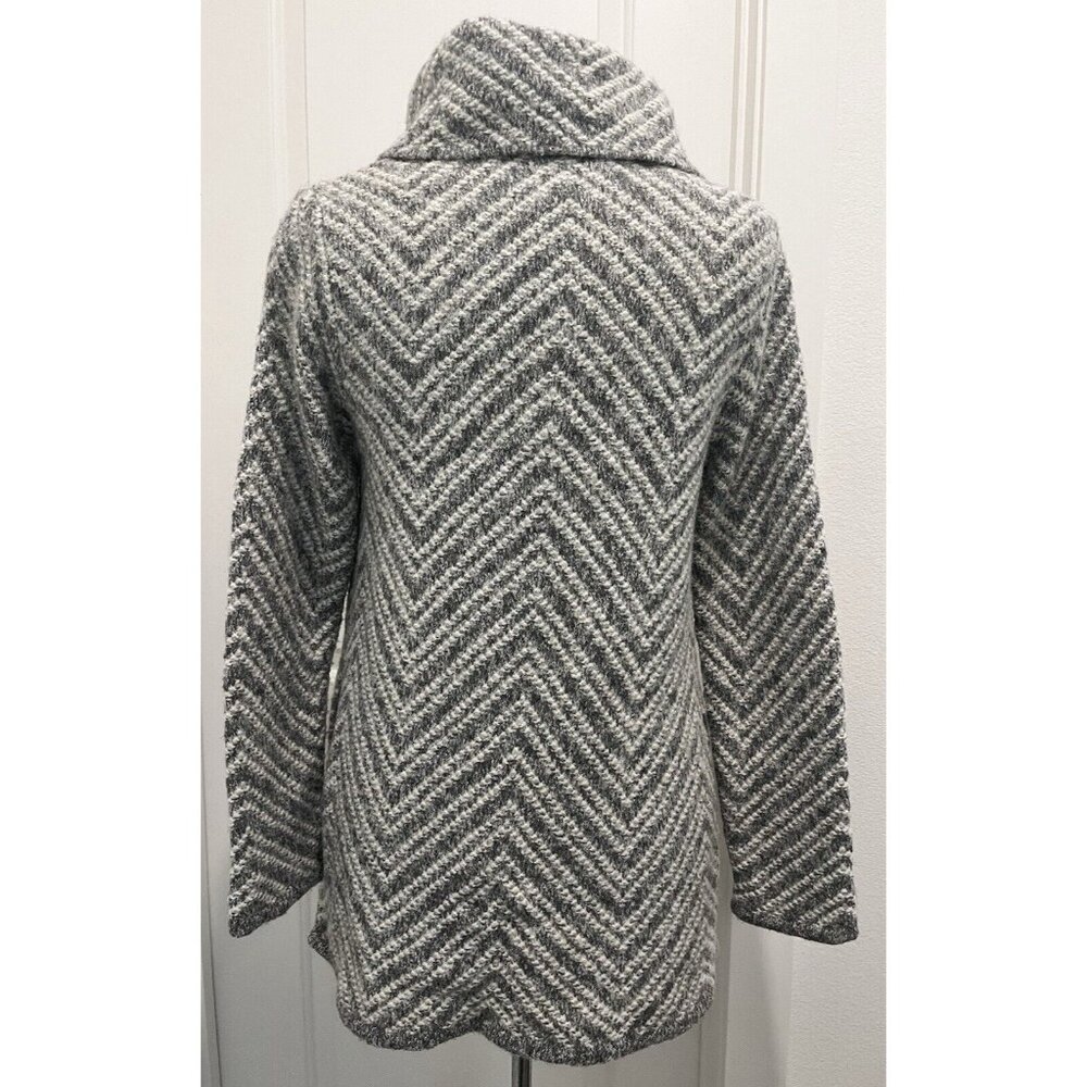 Mary Firenze Italian Made Wool Blend Chevron Cardigan Sweater Coat Size Small - Picture 5 of 10